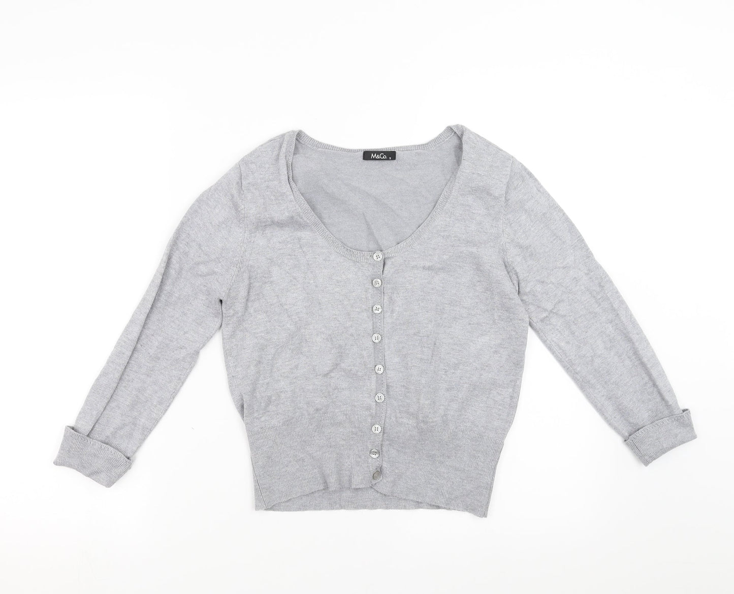 M&Co Womens Grey   Cardigan Jumper Size S