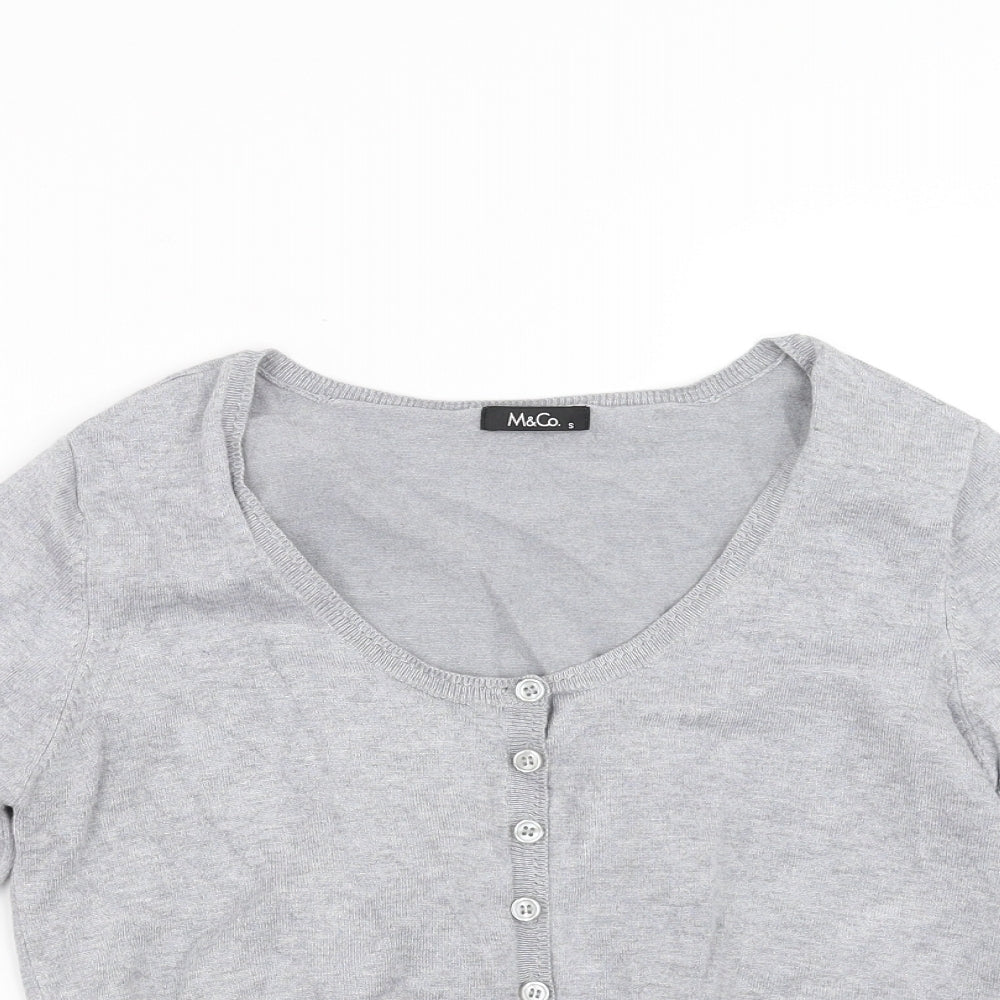 M&Co Womens Grey   Cardigan Jumper Size S