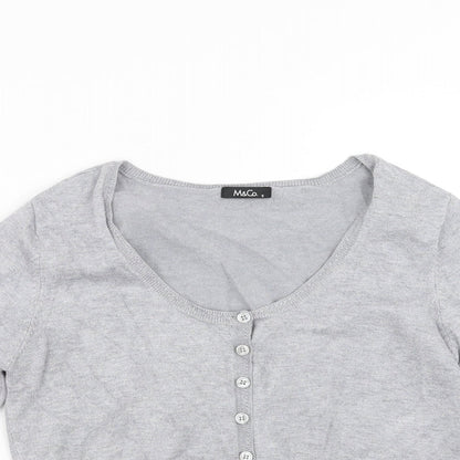 M&Co Womens Grey   Cardigan Jumper Size S