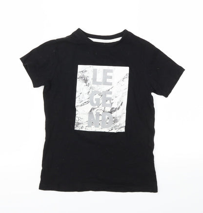UTLAWS Boys Black Animal Print  Basic T-Shirt Size 7-8 Years