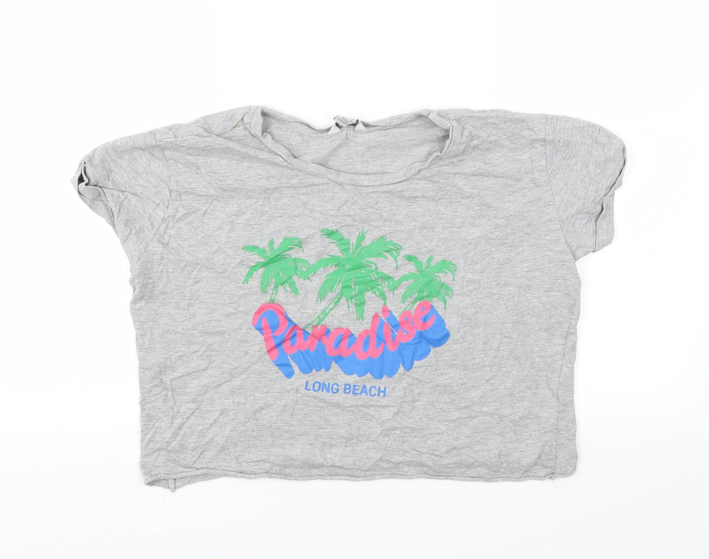 Primark Womens Grey   Cropped T-Shirt Size 10