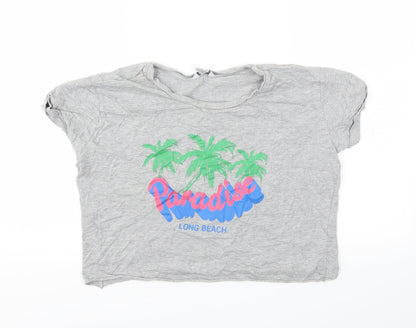 Primark Womens Grey   Cropped T-Shirt Size 10