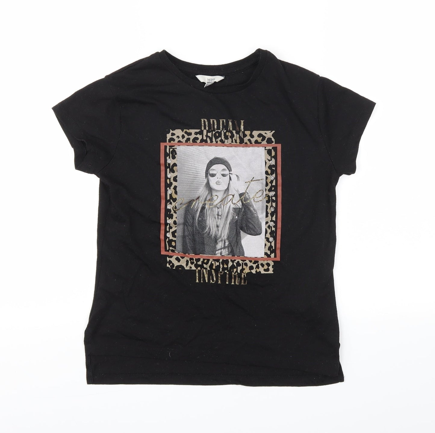 MISS Girls Black   Basic T-Shirt Size 9-10 Years