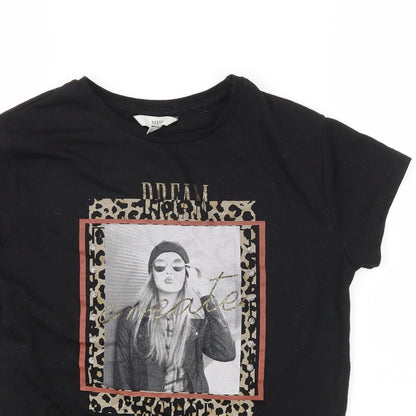 MISS Girls Black   Basic T-Shirt Size 9-10 Years