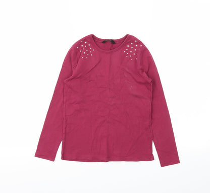 George Girls Purple   Basic T-Shirt Size 7-8 Years