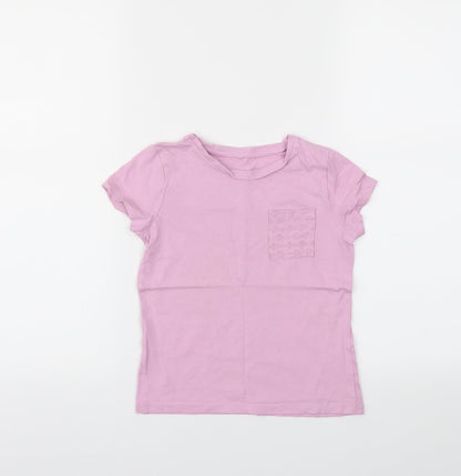 George Girls Purple   Basic T-Shirt Size 5-6 Years