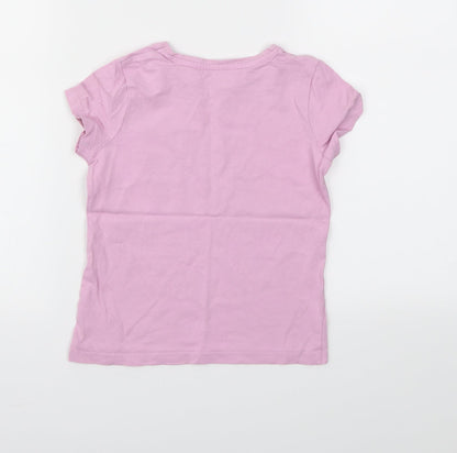 George Girls Purple   Basic T-Shirt Size 5-6 Years