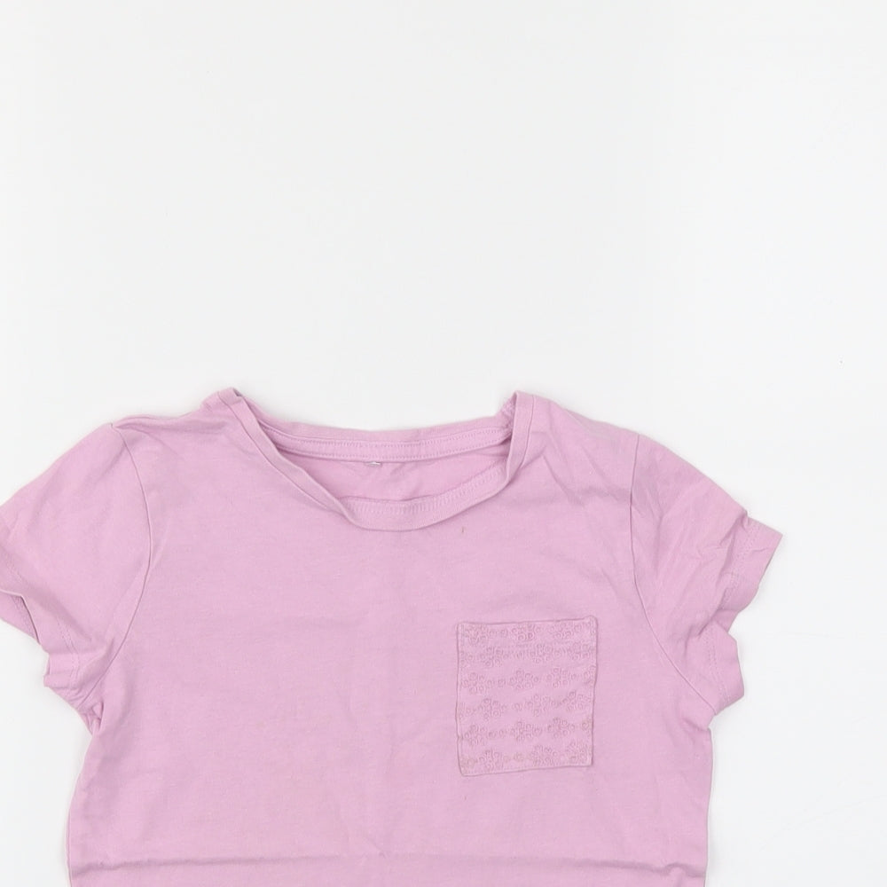 George Girls Purple   Basic T-Shirt Size 5-6 Years