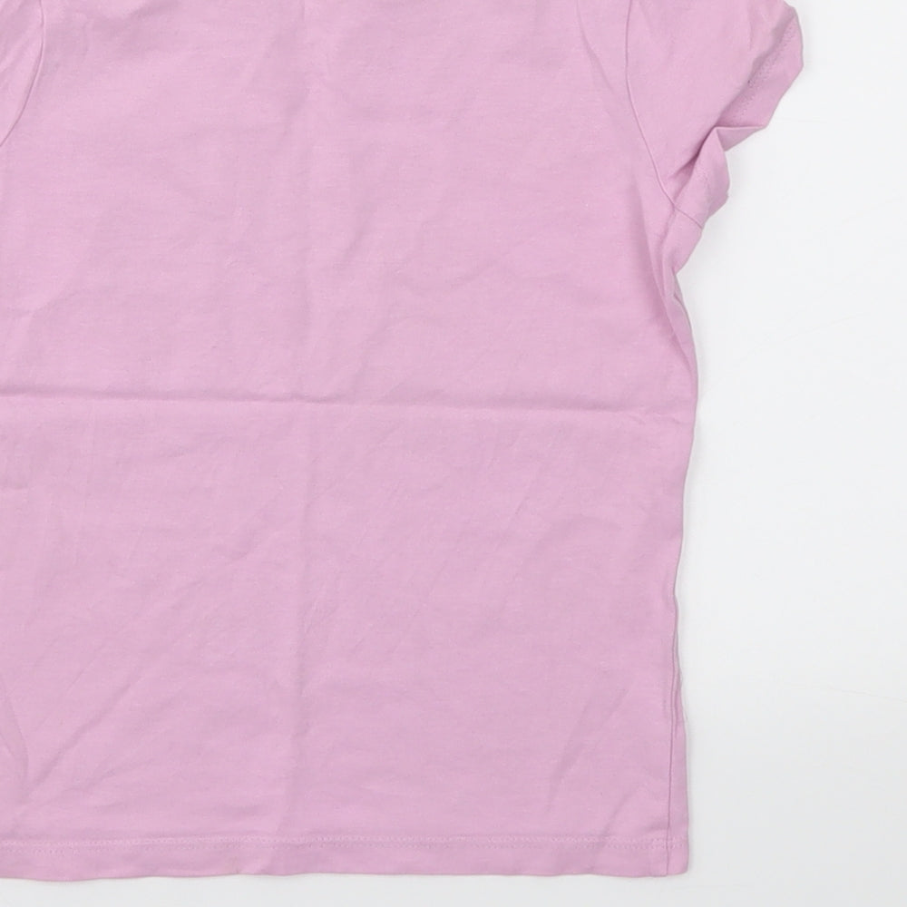 George Girls Purple   Basic T-Shirt Size 5-6 Years