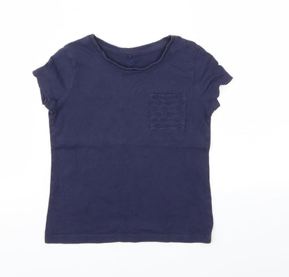 George Girls Blue   Basic T-Shirt Size 5-6 Years