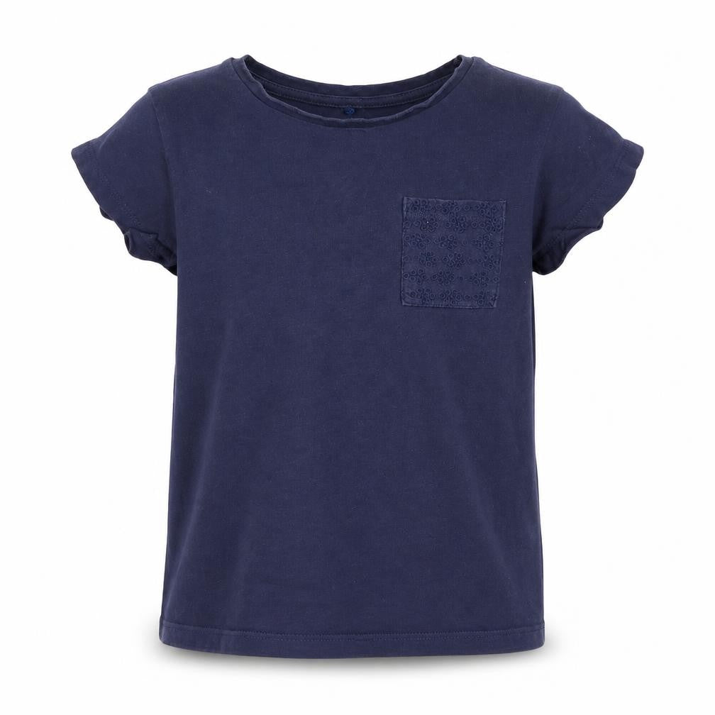 Front view of George girls’ blue basic t-shirt, size 5-6, years