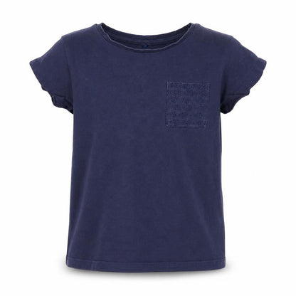 Front view of George girls’ blue basic t-shirt, size 5-6, years