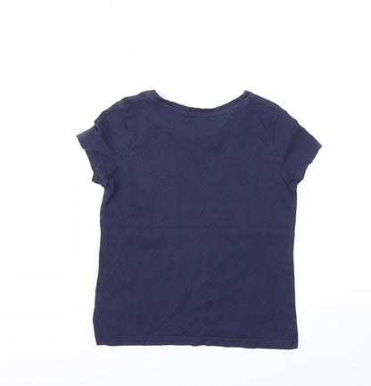 George Girls Blue   Basic T-Shirt Size 5-6 Years