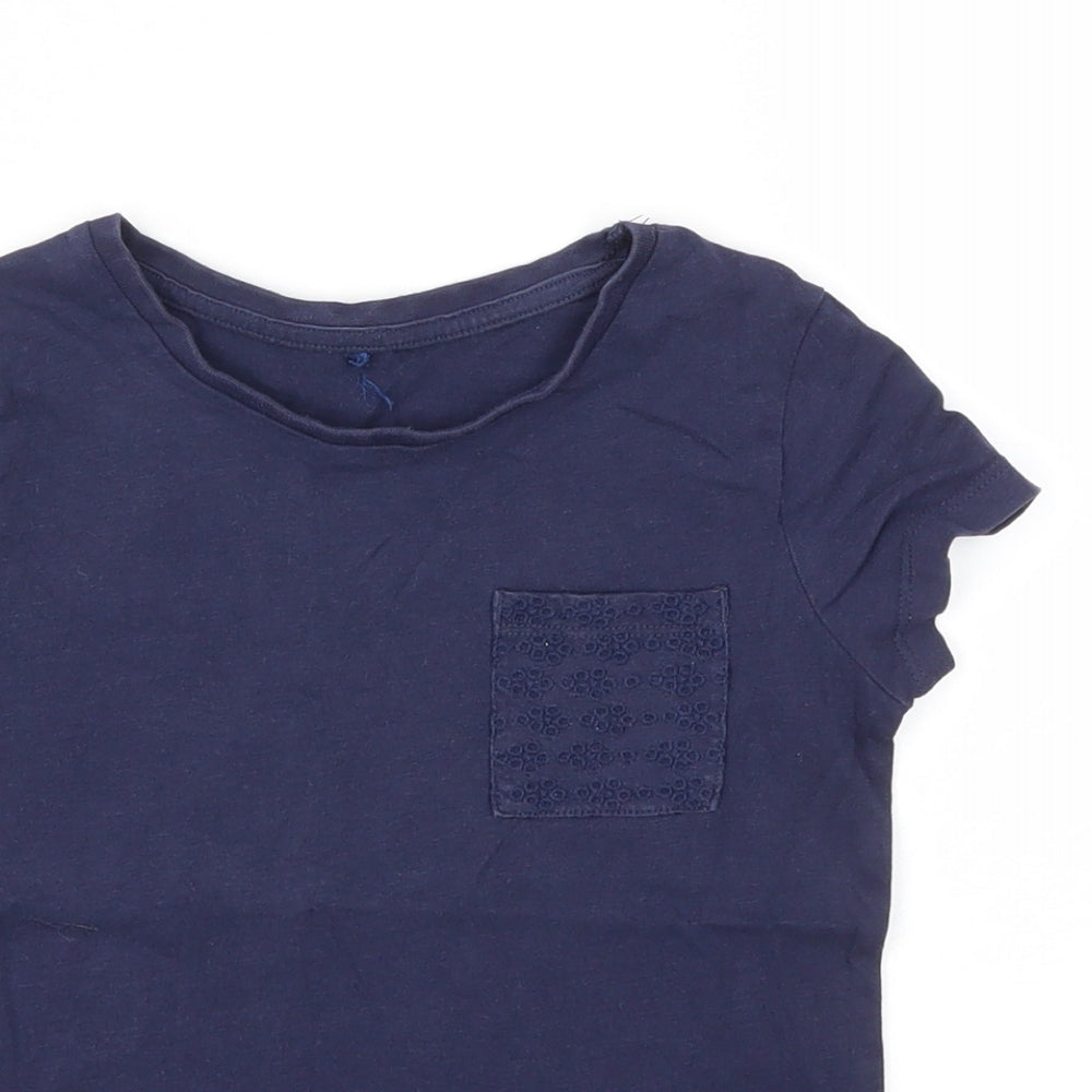 George Girls Blue   Basic T-Shirt Size 5-6 Years