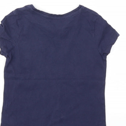 George Girls Blue   Basic T-Shirt Size 5-6 Years