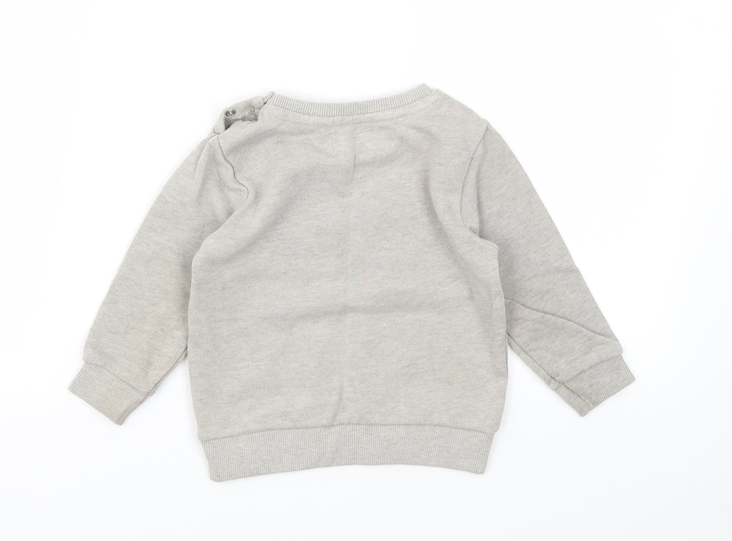 Babaluno Boys Grey Animal Print  Pullover Jumper Size 12-18 Months