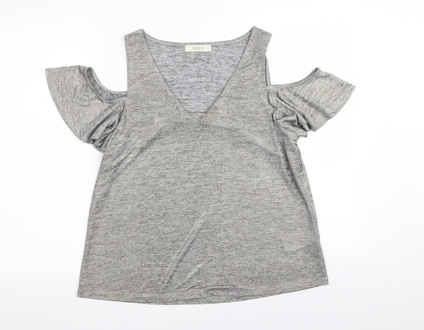 Womens UK Size L Oasis Grey Basic T-Shirt