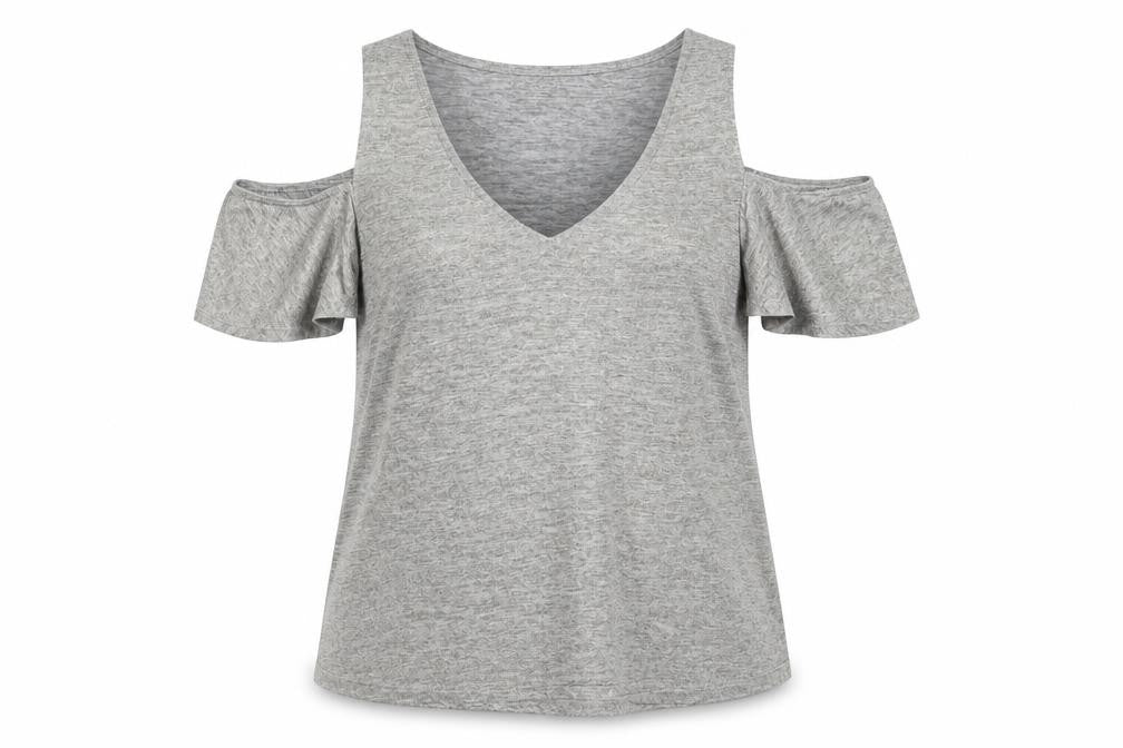 Womens UK Size L Oasis Grey Basic T-Shirt