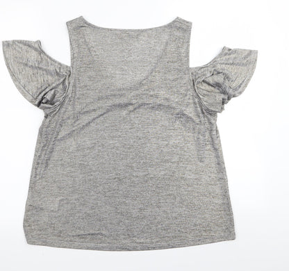 Womens UK Size L Oasis Grey Basic T-Shirt