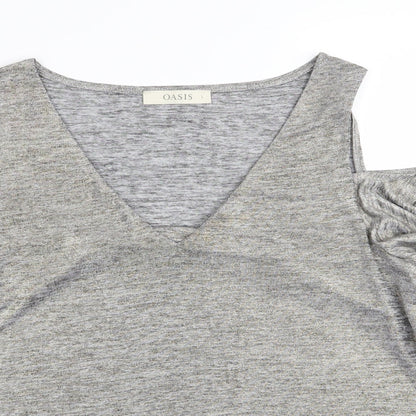 Womens UK Size L Oasis Grey Basic T-Shirt