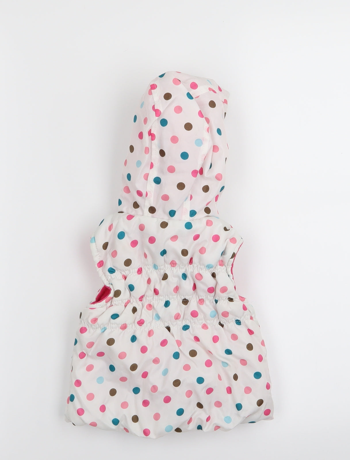 TU Girls White Polka Dot  Gilet Coat Size 0-3 Months