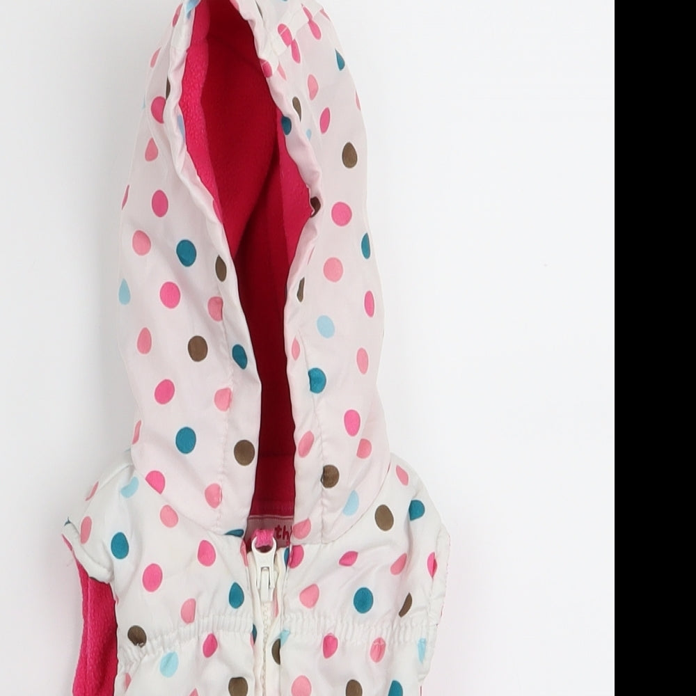 TU Girls White Polka Dot  Gilet Coat Size 0-3 Months