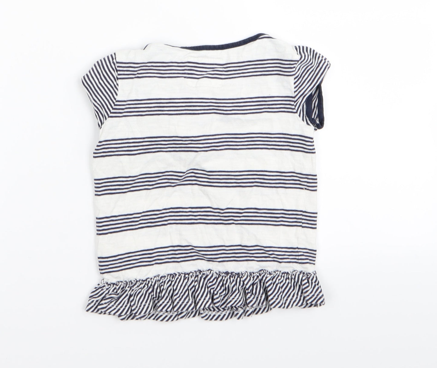 junior j Girls White Striped  Basic T-Shirt Size 3-4 Years