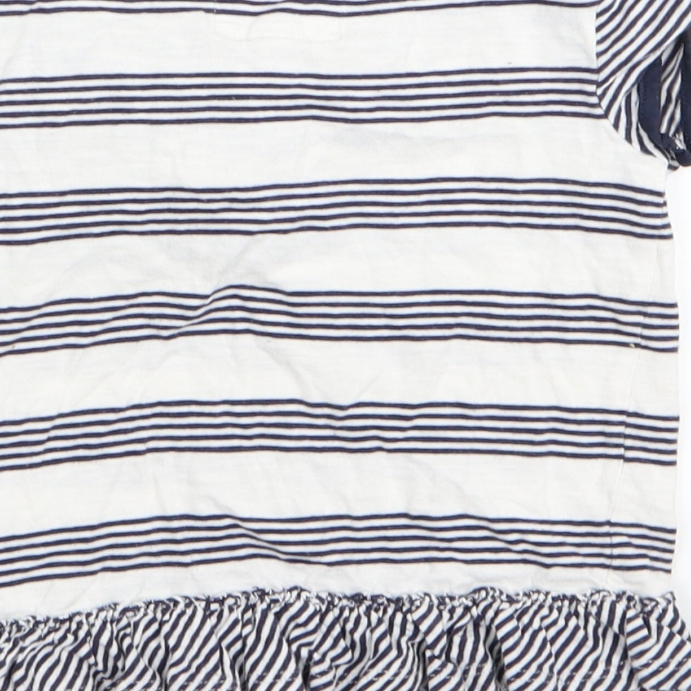 junior j Girls White Striped  Basic T-Shirt Size 3-4 Years