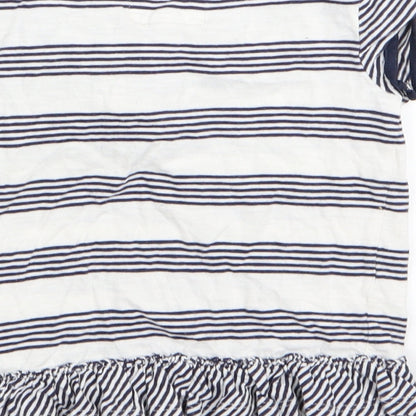 junior j Girls White Striped  Basic T-Shirt Size 3-4 Years