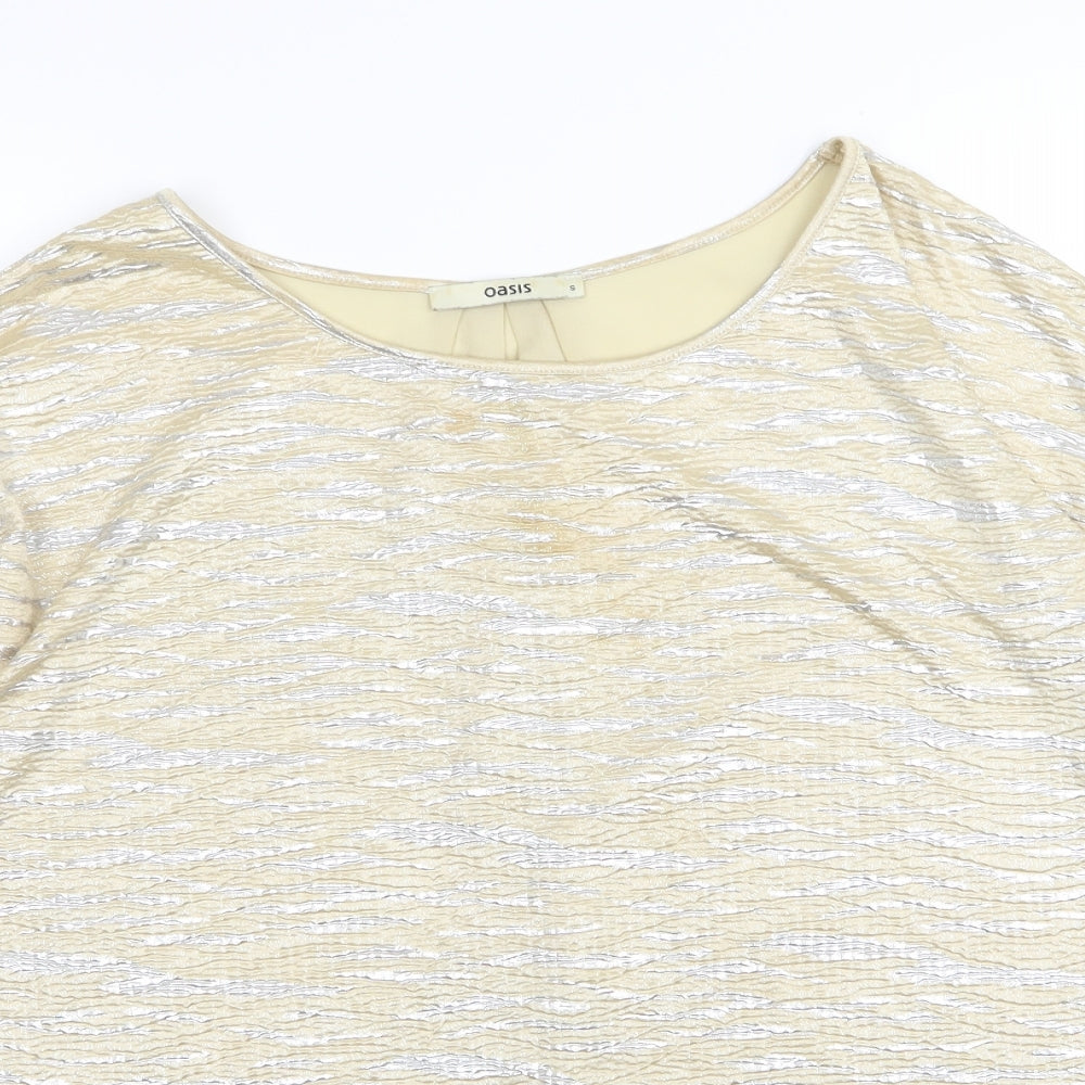 Womens UK Size S Oasis Gold Basic T-Shirt