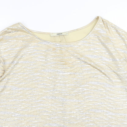 Womens UK Size S Oasis Gold Basic T-Shirt