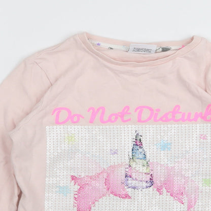 Asda George Girls Pink Solid  Top Pyjama Top Size 9-10 Years