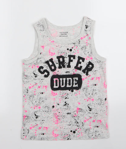 Primark Girls Grey   Basic Tank Size 7-8 Years