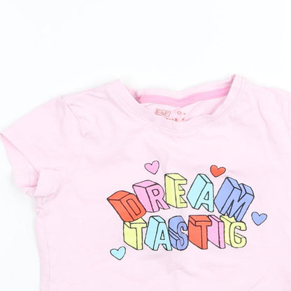 F&F Girls Pink Solid  Top Pyjama Top Size 5-6 Years