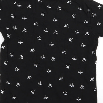 Primark Boys Black Floral  Basic T-Shirt Size 8-9 Years