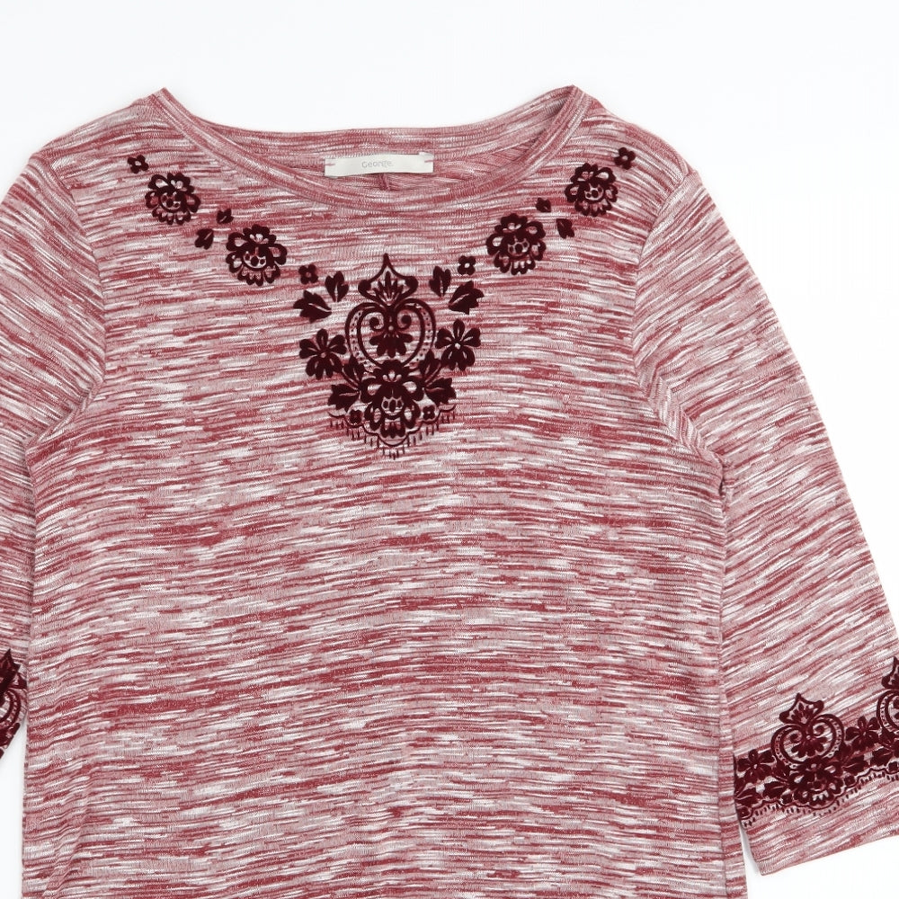 Asda George Womens Red   T-Shirt Dress  Size 10