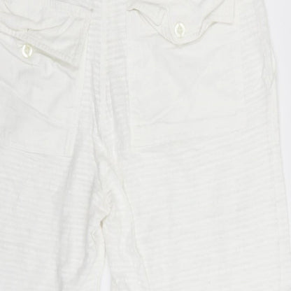Womens UK Size M Preworn Regular Fit Capri White Trousers