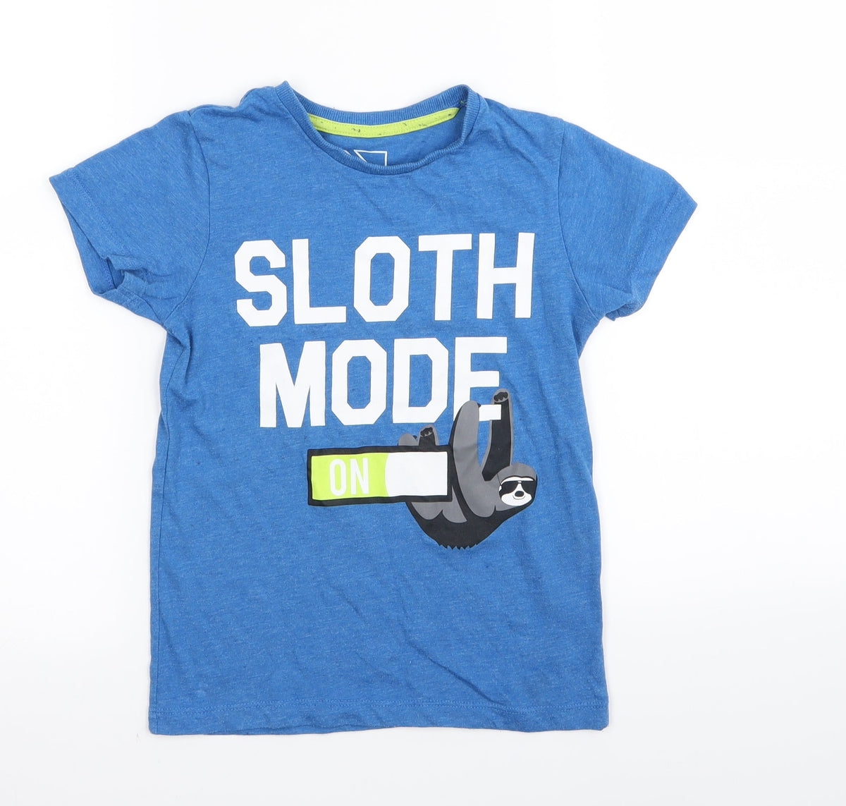 Additional front view of urban dept boys’ blue basic t-shirt, size 7, years