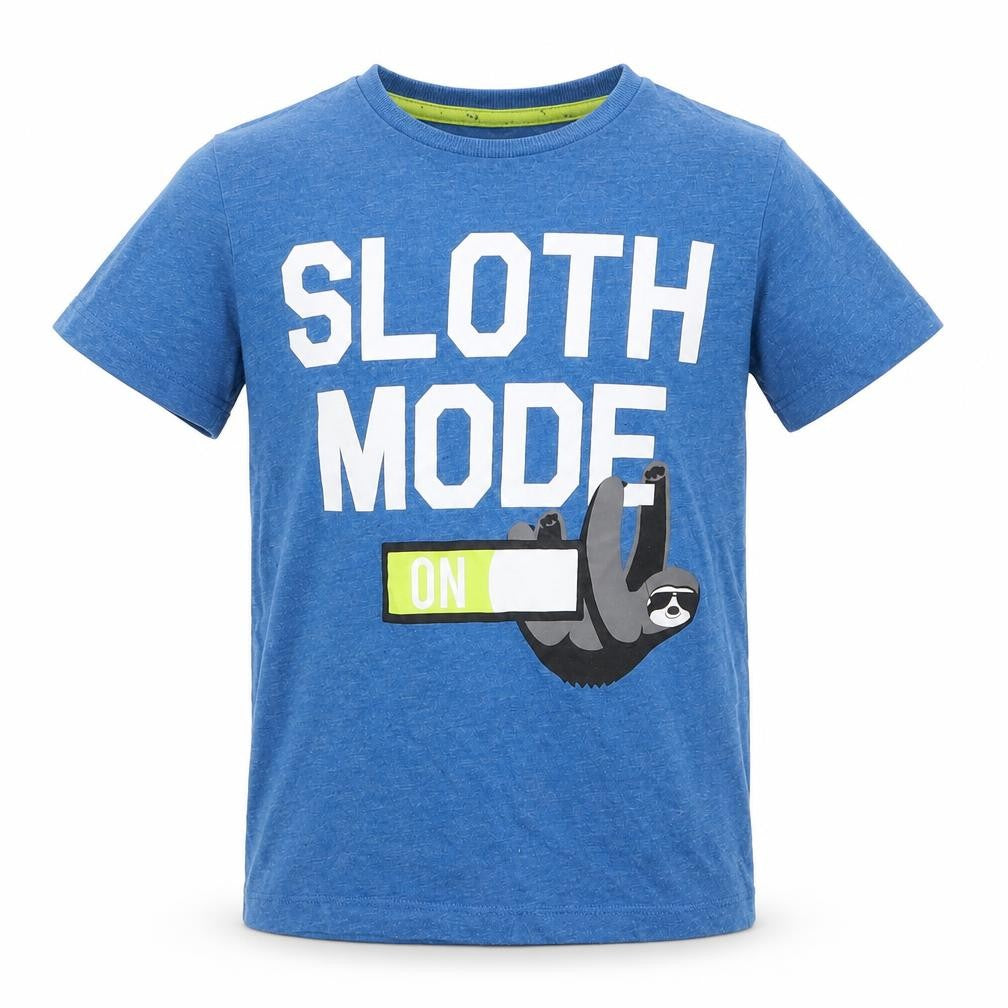 Front view of urban dept boys’ blue basic t-shirt, size 7, years