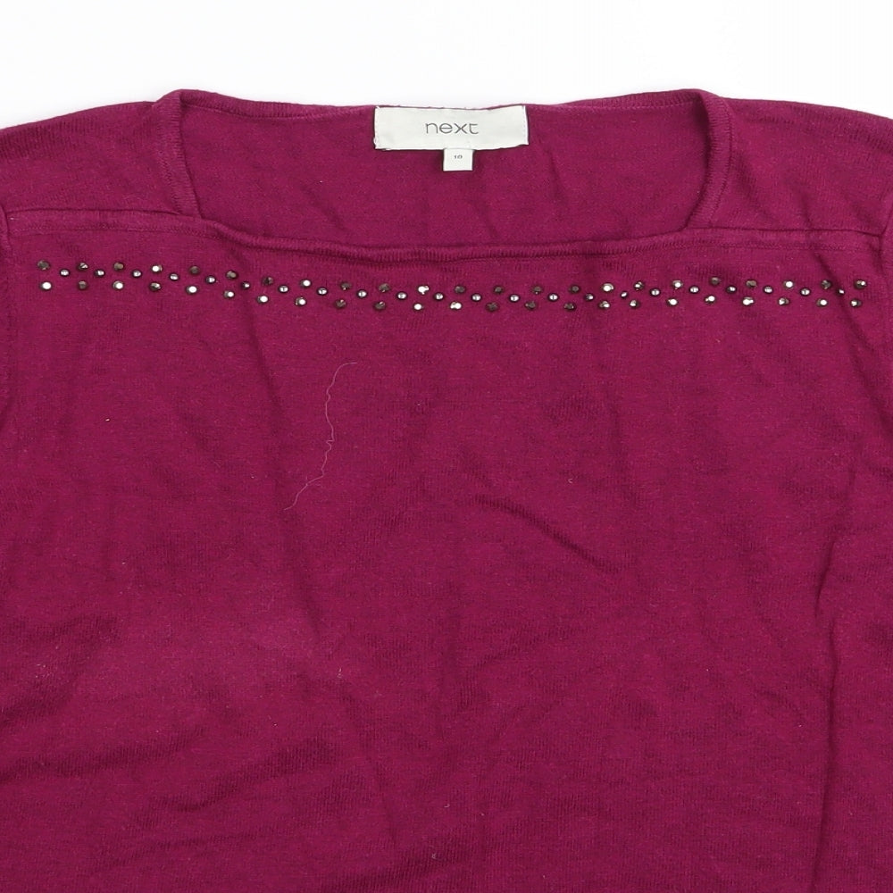 Womens UK Size 10 NEXT Purple Basic T-Shirt