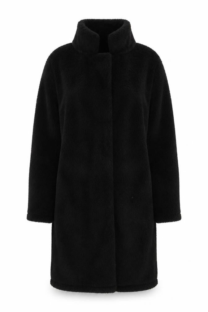 Womens UK Size S Preworn Black Overcoat