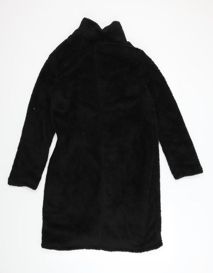 Womens UK Size S Preworn Black Overcoat