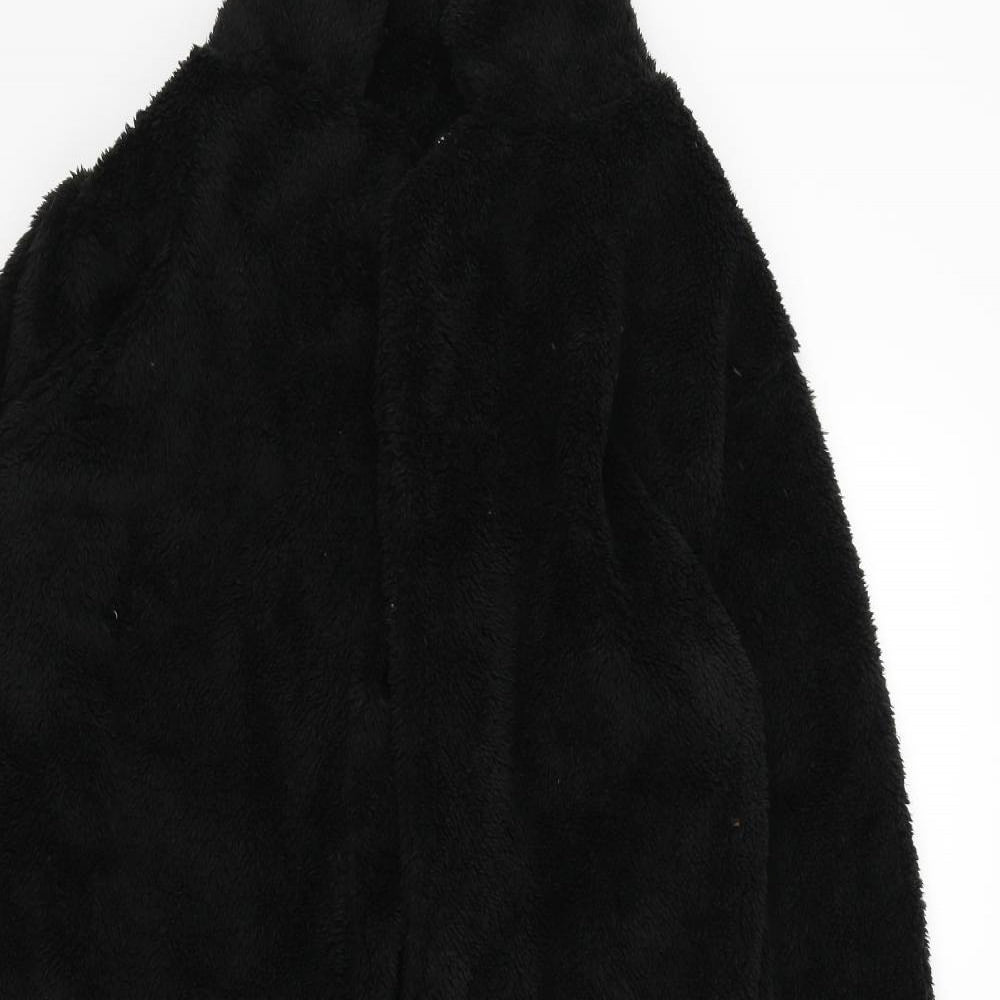 Womens UK Size S Preworn Black Overcoat
