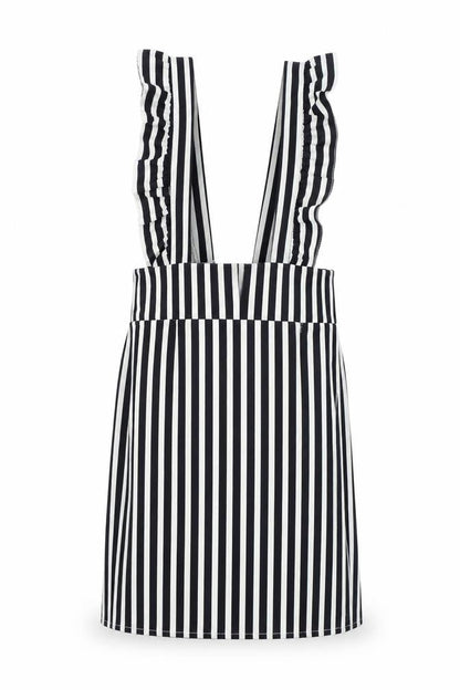 Womens Blue Striped  A-Line  Size S  - Frill Detail