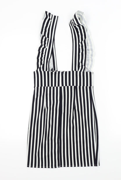 Preworn Womens Blue Striped  A-Line  Size S  - Frill Detail