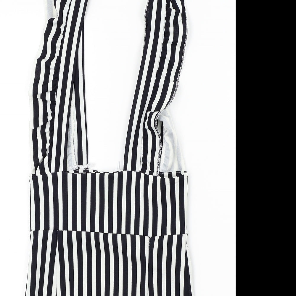 Preworn Womens Blue Striped  A-Line  Size S  - Frill Detail