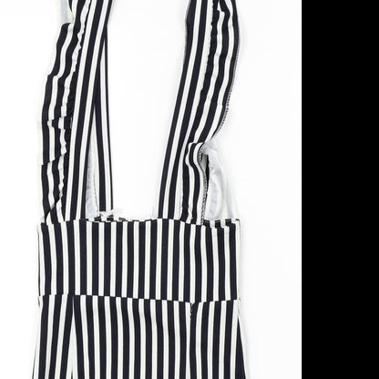 Preworn Womens Blue Striped  A-Line  Size S  - Frill Detail