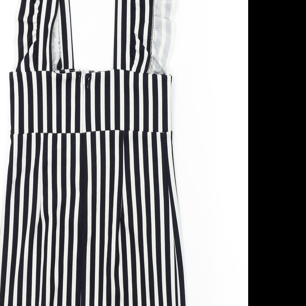 Preworn Womens Blue Striped  A-Line  Size S  - Frill Detail