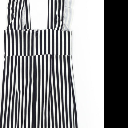 Preworn Womens Blue Striped  A-Line  Size S  - Frill Detail