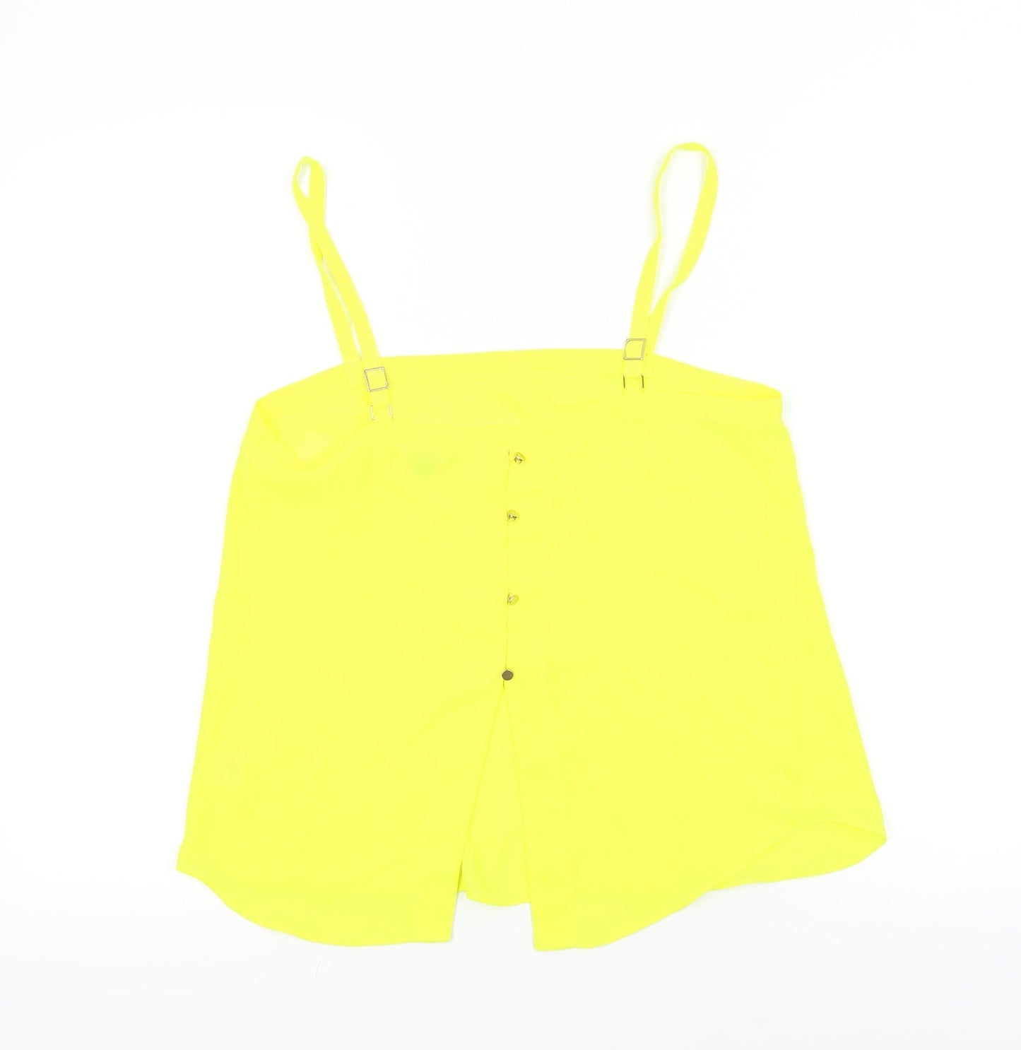 Womens UK Size 8 River Island Yellow Basic T-Shirt